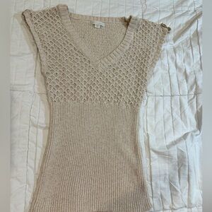 Guess Women's Beige V-Neck Sweater
